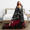 Warm Blanket Picnic Stranger Alphabet Lights Throw Blanket  Flannel Bedspread For Home Decor Comfortable Sofa Bed Cover