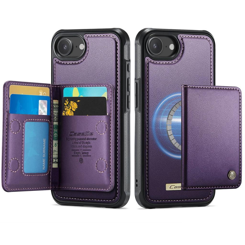 Per iPhone 17e Custodia a Portafoglio Magnetica Staccabile 2-in-1 Porta Carte con Blocco RFID Cavalletto Copertura a Libro in Pelle PU Antiurto