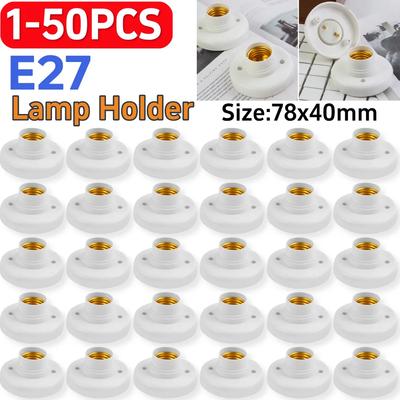 50 Stück E27 Schraubfassung Weiß Gold Deckenleuchte Lampenfassung Befestigungsbasis Halter Lampenfassung Für Zuhause 220V