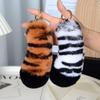 Cute Cartoon Rex Rabbit Fur Tiger Tail Bag Charm & Keychain