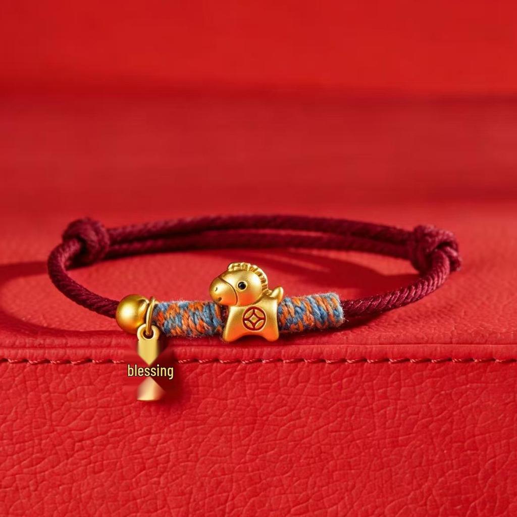 2026 Year of the Horse Zodiac Bracelet: Handmade Red String Ethnic Style Jewelry, Perfect for New Year or Small Gifts.