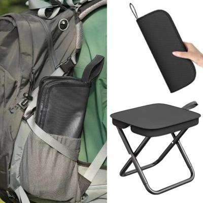Klapphocker für den Außenbereich mit Tragetasche, tragbar, leicht, robust, für Camping, Rucksackreisen, Strand, Picknick, Angeln, zusammenklappbarer Stuhlsitz