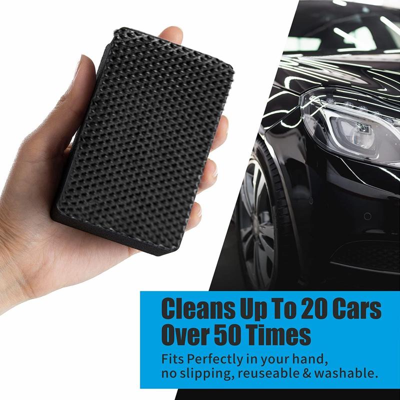 5Pcs Car Clay Bar Pad Sponge Block Cleaning Eraser Wax Polish Pad Tools Black Car Cleaning Tools Auto Detail Cleaning Care