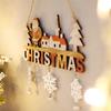 AEE2-Holz-Weihnachts-Hängeanhänger ELCH-Weihnachtsmann Frohe Weihnachten-Dekoration für Zuhause Weihnachtsbaumschmuck
