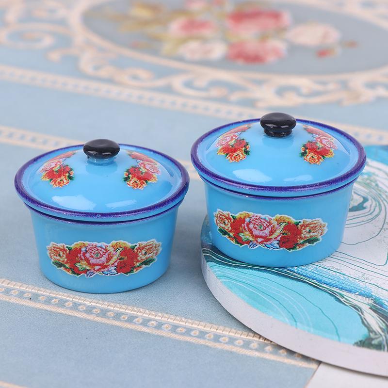 

2 шт. Кукольный домик Миниатюрная Ностальгическая Сцена из Жизни Декорация Эмалированный Таз Кукольные Аксессуары Игрушки