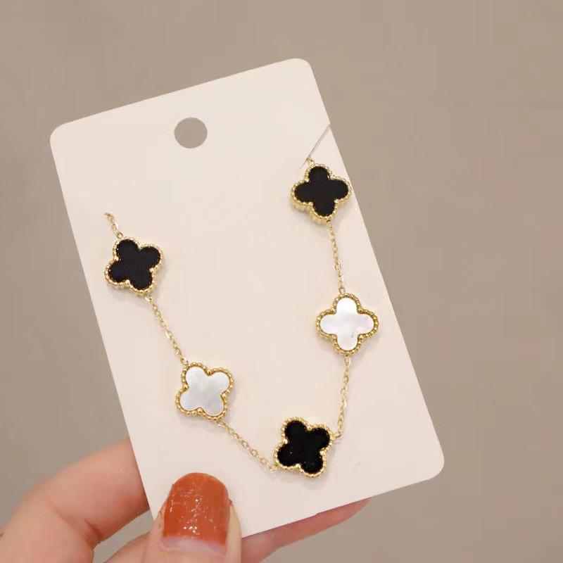 Oțel Titan Nu Se Decolorează Brățară Trifoi cu Patru Foi Brățară Cinci Flori Femei Ins202 Bijuterii Noi Net Red