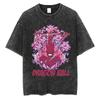 Men Streetwear Hip Hop Oversized T Shirt Dragon Ball Anime Graphic Washed Black T Shirt Loose Tshirt Cotton Harajuku Tops Tees