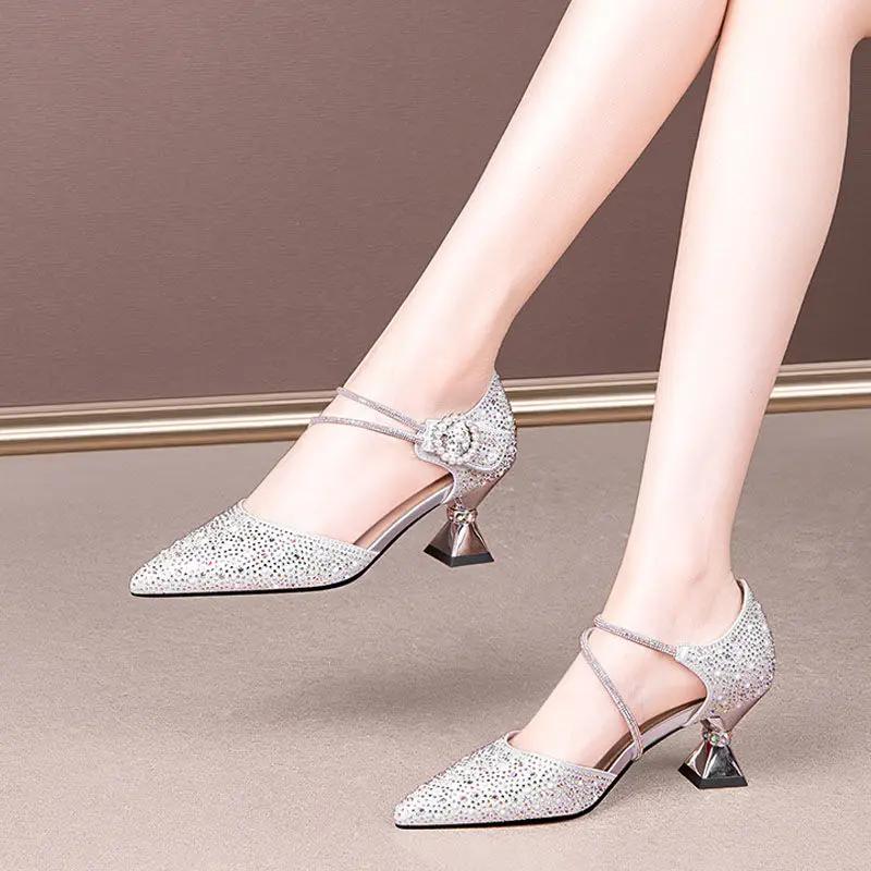 Sabot High Heels Original 2025 Trending Women's Sandals On Sale Vintage Daily Summer Luxury New Breathable Fashion Ladies Shoes