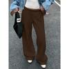 Women's Mid Low Waist Drawstring Wide Leg Sweatpants Casual Loose Straight Leg Track Pants