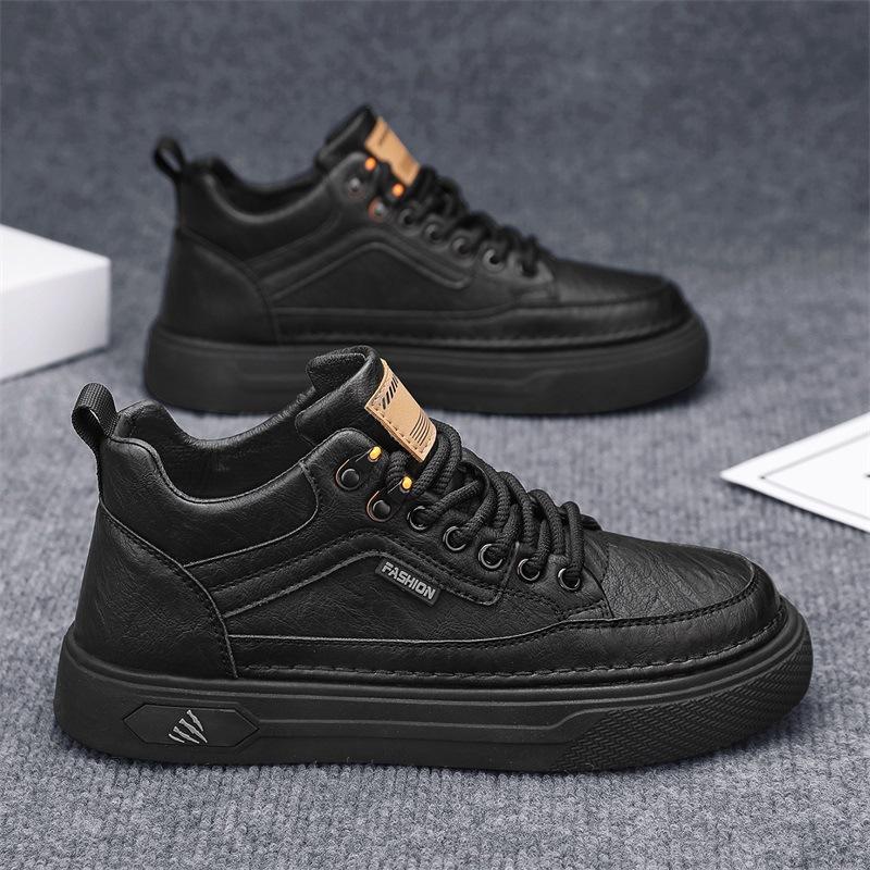 Autumn sports casual leather shoes youth Martin boots waterproof leather shoes retro shoes 40