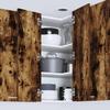Hanging Corner Cabinet Smoked Oak and White 57 x 57 x 80 cm