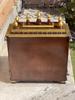 Wooden Temple | Brass Wall Pooja Mandir-Handicraft Pooja Stand Temple with Intricate Bells,Desk Storage Drawers | Home Office Religion Decor