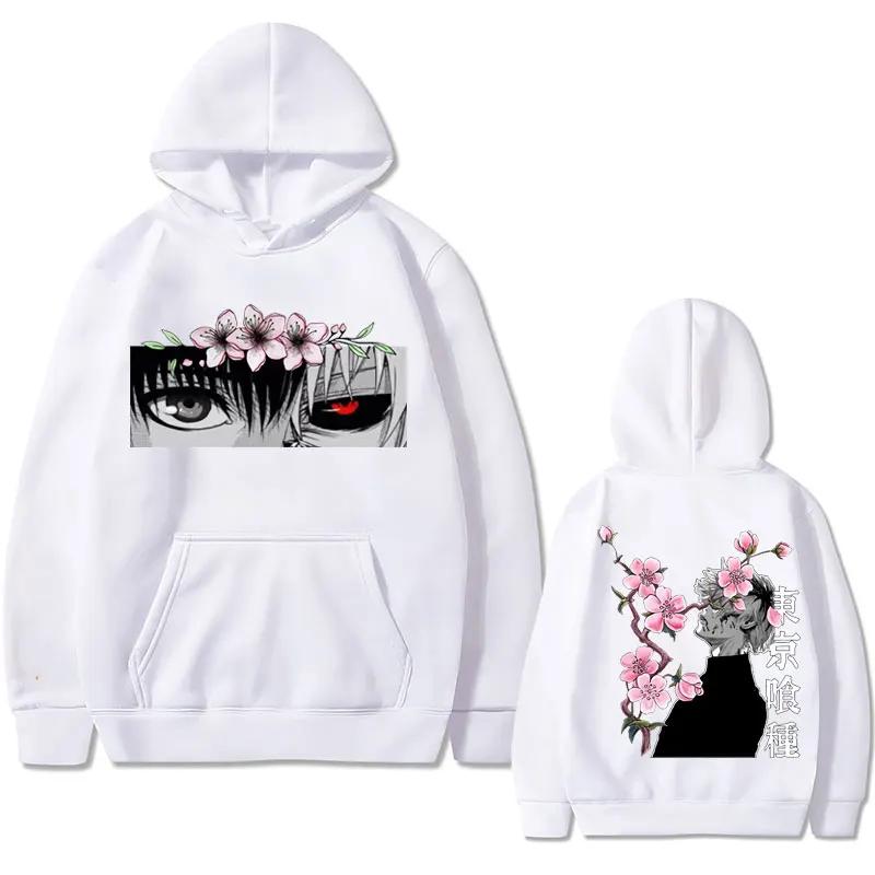 Japanese Anime Ken Kaneki Tokyo Ghoul Hoodies Men Women Manga Hooded Sweatshirt Fashion Oversized Hoodie Pullover Streetwear