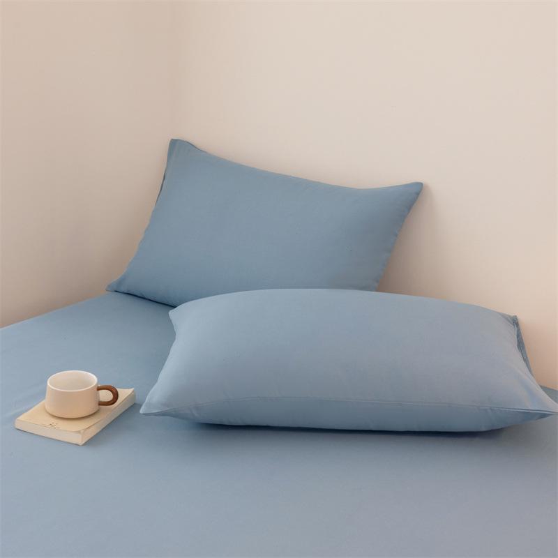 2025 Hudvänligt Bomulls Dra-på-lakan, Tvättat Borstat Enfärgat, Sommarkollektion - Alternativ för Enkelt och Tredelat tillgängliga