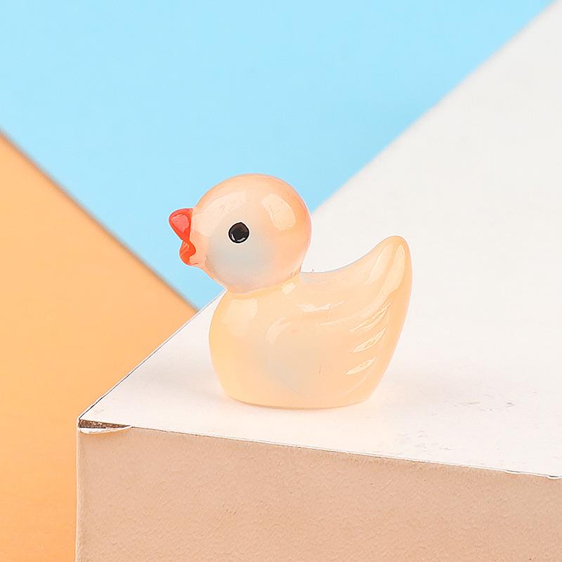 10Pcs Glow-in-the-Dark Resin Duck Set - Durable and Cute Car Dashboard Decor Ornament Anime Accessories DIY Gift Girl Boy