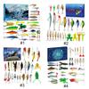 24 Days Christmas Fish Baits Blind Box Fishing Tackle Set Advent Calendar Fishing Accessories Stylish Gift for Fishers