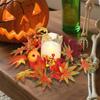 Maples Leaves Candle Wreath Fall for Window Farmhouse Thanksgiving Day