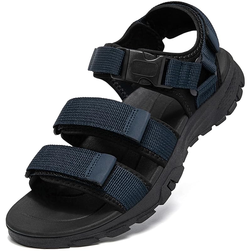 

[SOARHOPE] strap sandals men s sport sandals sneaker sandals Velcro tape Outer shoes outdoor summer sea sports walking camp amphibious lightweight