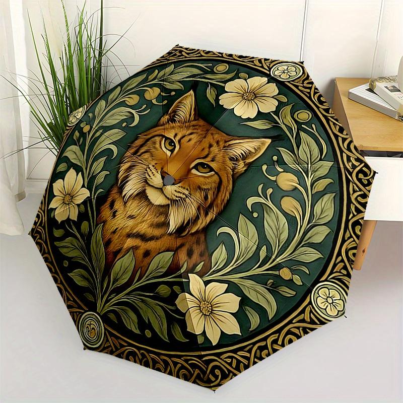 

1pc Art Nouveau Lynx PortraitUmbrella with Plastic Handle,Suitable for All Seasons Home Travel Outdoor UmbrellaB1579