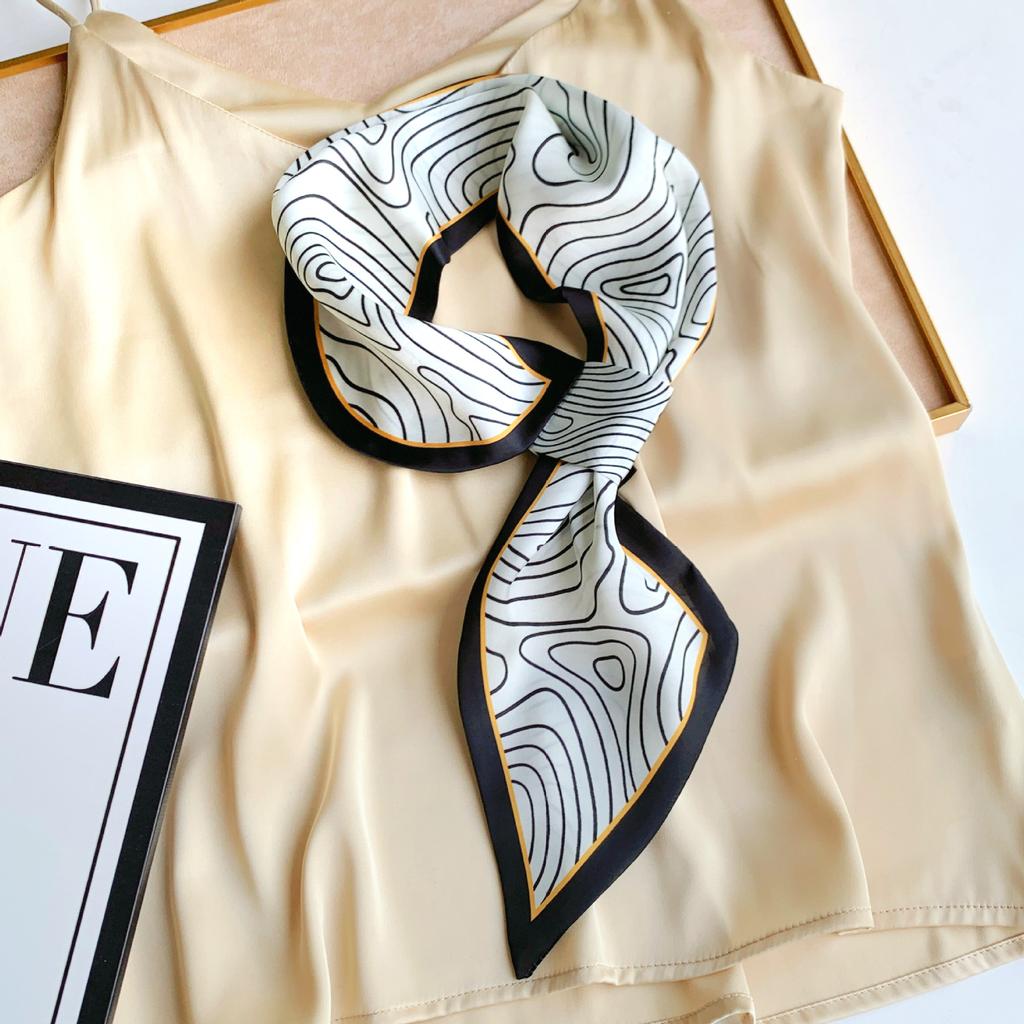 Longue petite écharpe en soie, écharpe haut de gamme, sac de reliure, écharpe de chemise assortie polyvalente