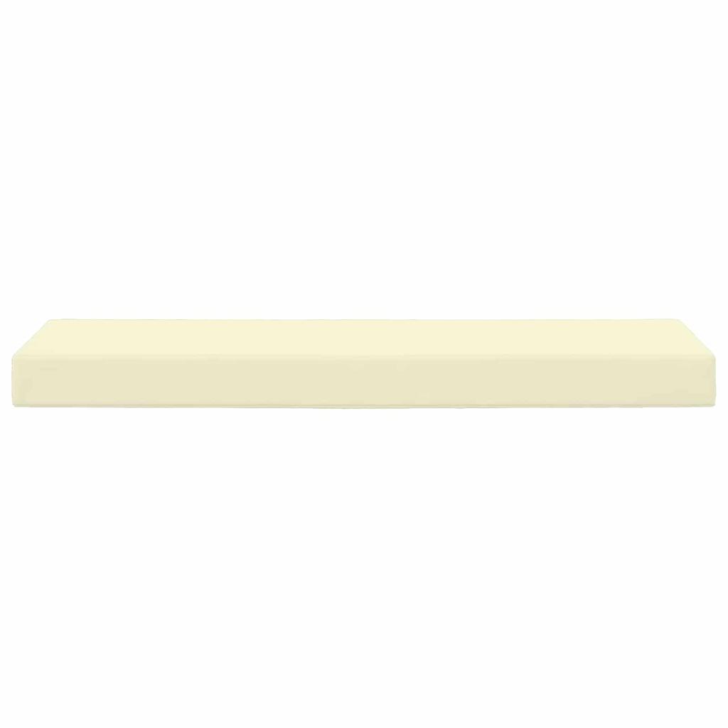 Outdoor Seat Cushion Cream 115 X 40 X 8 Cm 100percent Polyester