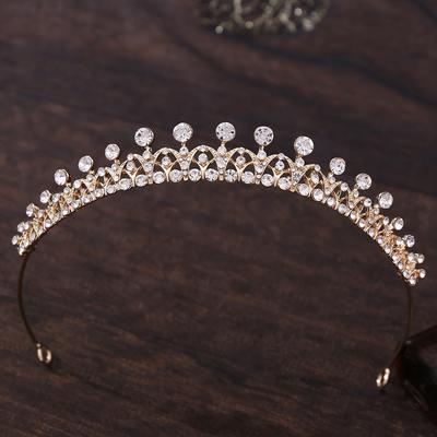 Diamond Bride Wedding Headband, Birthday Alloy Inlaid with Rhinestones, Simple Bridal Accessories, Small Crown