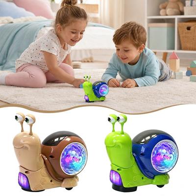 Plastic Electric Snail Toy Green Brown Crawling Snail Toys For Kindergarden