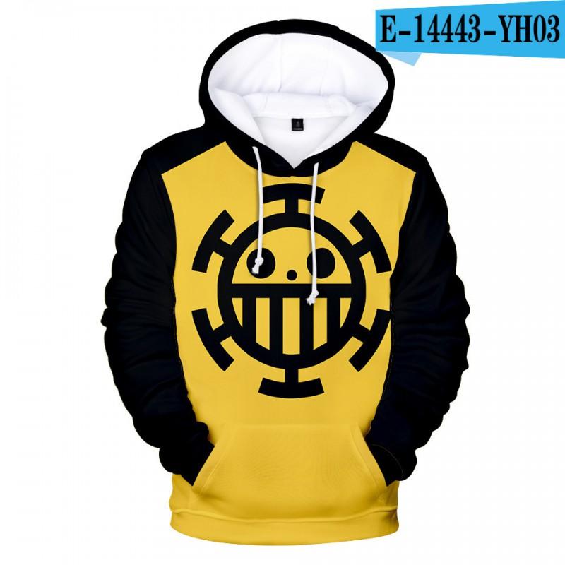 One Piece Anime Hoodie Men Digital 3D Print Loose Fit Long Sleeve Sweatshirt Fall Casual Wear