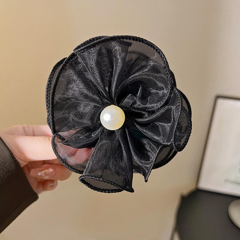 Mori Style Pearl Flower Mesh Hair Clip for Women