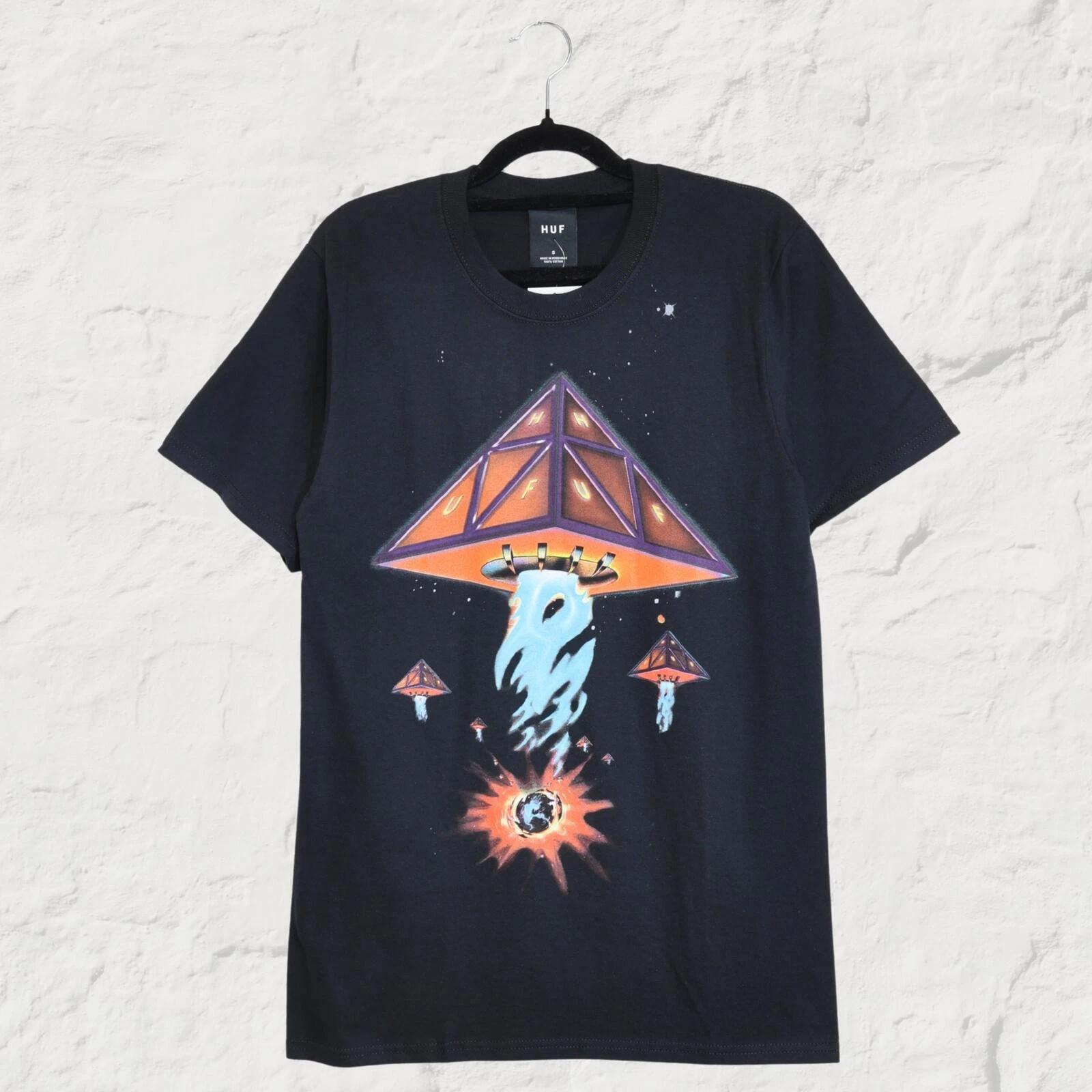 HUF Doomsday Graphic Tee Black Skate Streetwear T Shirt Size S XL