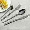 6People Stainless Steel Cutlery Set Knife Fork Tea Spoon Dinner Tableware Black Dinnerware Party Kitchen Flatware Silverware Set