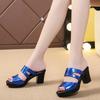Women Shoes Summer New Slippers High-Heeled Fashion Waterproof Platform Sandals Female Thick Heel Peep Toe Non-Slip Slides