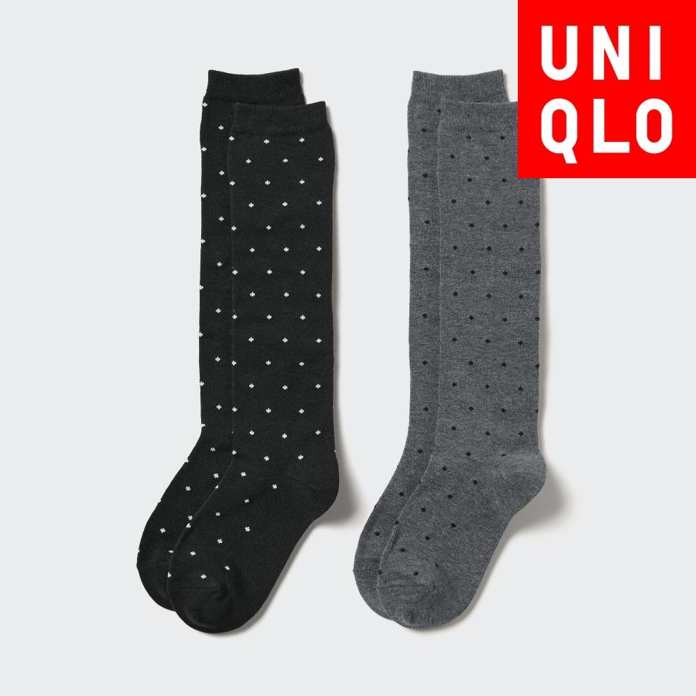 

Uniqlo Girls Heattech High Socks 2p Dot 09 BLACK/Kids 18cm