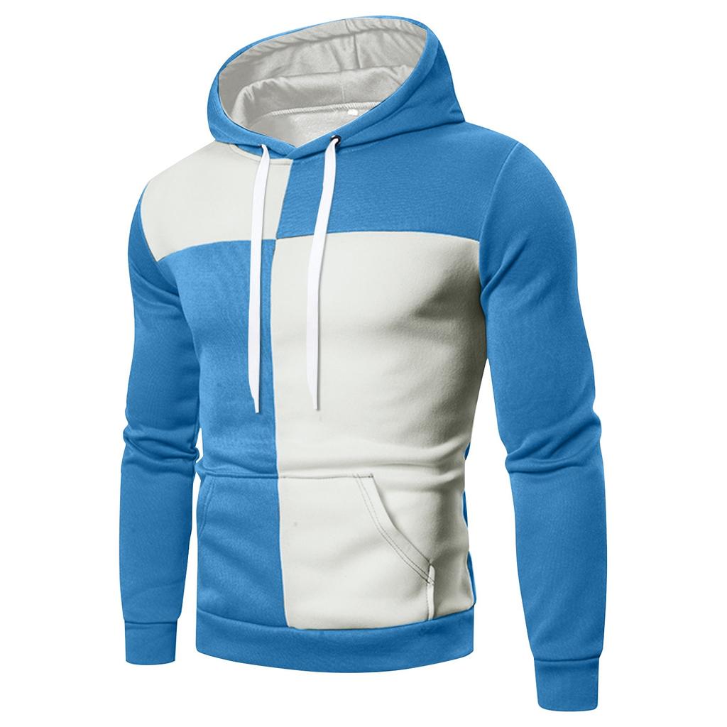 Men's Colorblock Zipper Sweatshirt Hoodie Men's Sports Large Size Casual Hoodie Sweatshirt