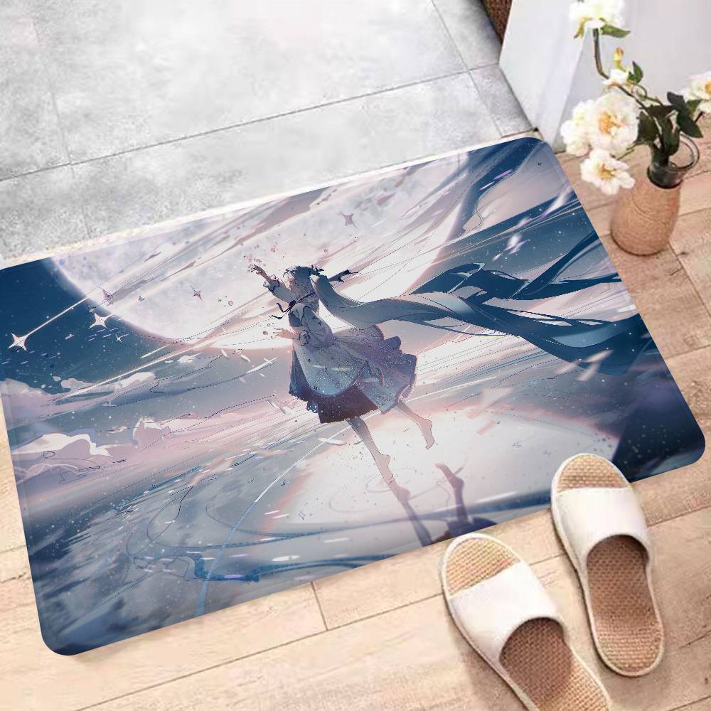 Musik H-Hatsune M-Miku Fußmatte Rutschfest Waschraummatte Waschraumdeko Balkon Kind Wohnzimmer Haushaltsteppiche