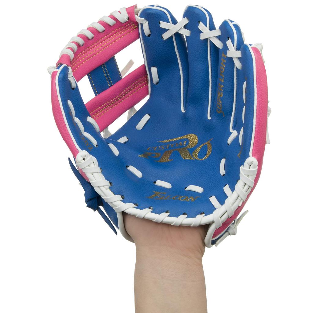 Sakurai FALCON Baseball for Youth Fits Size for Early Elementary School Blue x Pink Glove, All-Around, Softballs, 120-130cm, Students, FG-1202,