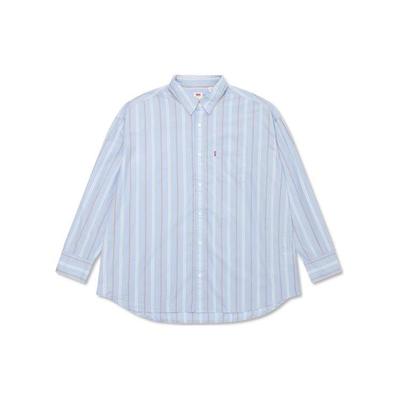 Levis FW22 Gestreiftes Langarm-Hemd mit Knopfleiste Herrenhemden Himmelblau A1915-0003