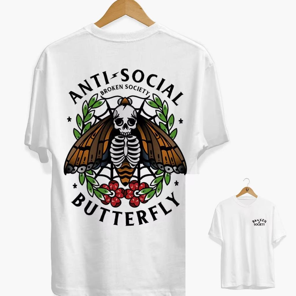 2026 New Summer Antisocial Art Retro Style Casual TShirt Unisexs and Womens Fashionable Luxury Top