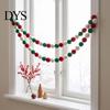 Holiday Celebration Supplies 78.8 Inch Christmas Pom Garland, Red Green White 20/30 Pompom Xmas Party Wall Decor Balls Garland Ornaments for