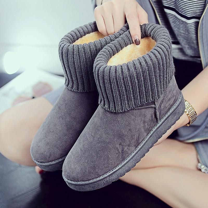 Wool Snow Boots Women's Flat Bottom European and American Short Boots Waterproof Table Flat Heel Plush Warm Cotton Shoes New Boots Women