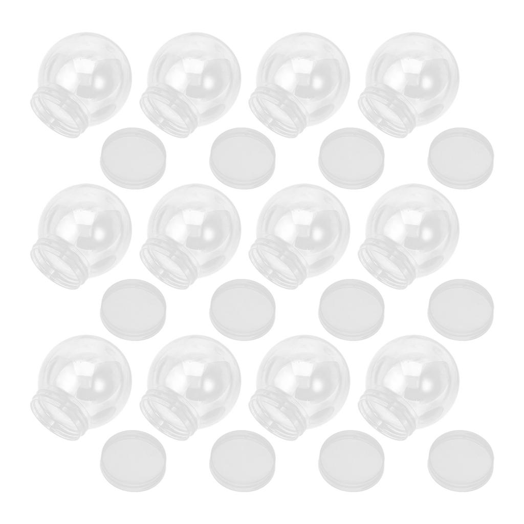 12Pcs Candy Bottle Transparent Plastic Snow Globe DIY Craft Containers Screw Cap Clear Snow Candy Globe for Party Wedding