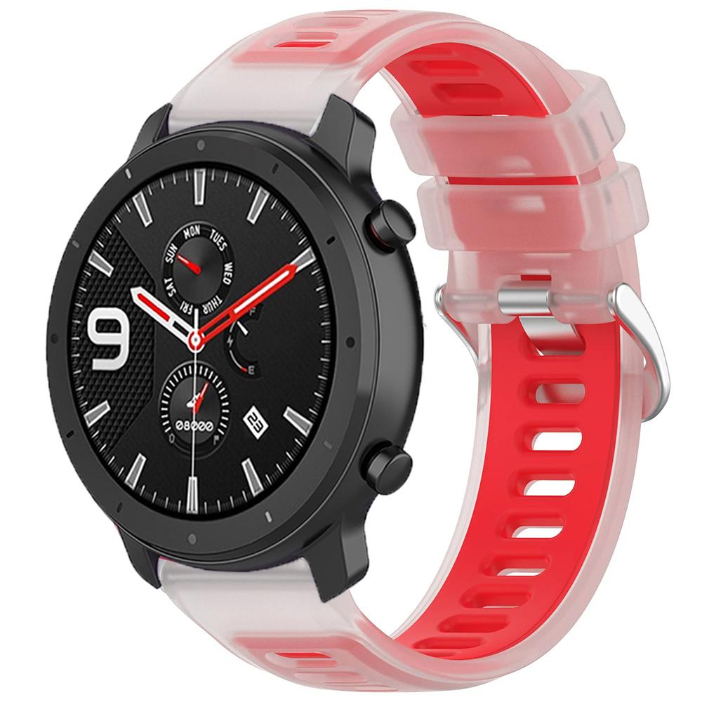 

20 мм 22 мм Прозрачный силиконовый ремешок для Amazfit GTR/4/3/Pro/GTS 4 mini 3/Active 2 Спортивный браслет для Amazfit Balance 2 1/Bip 6 Amazfit GTR 42mm прозрачный красный