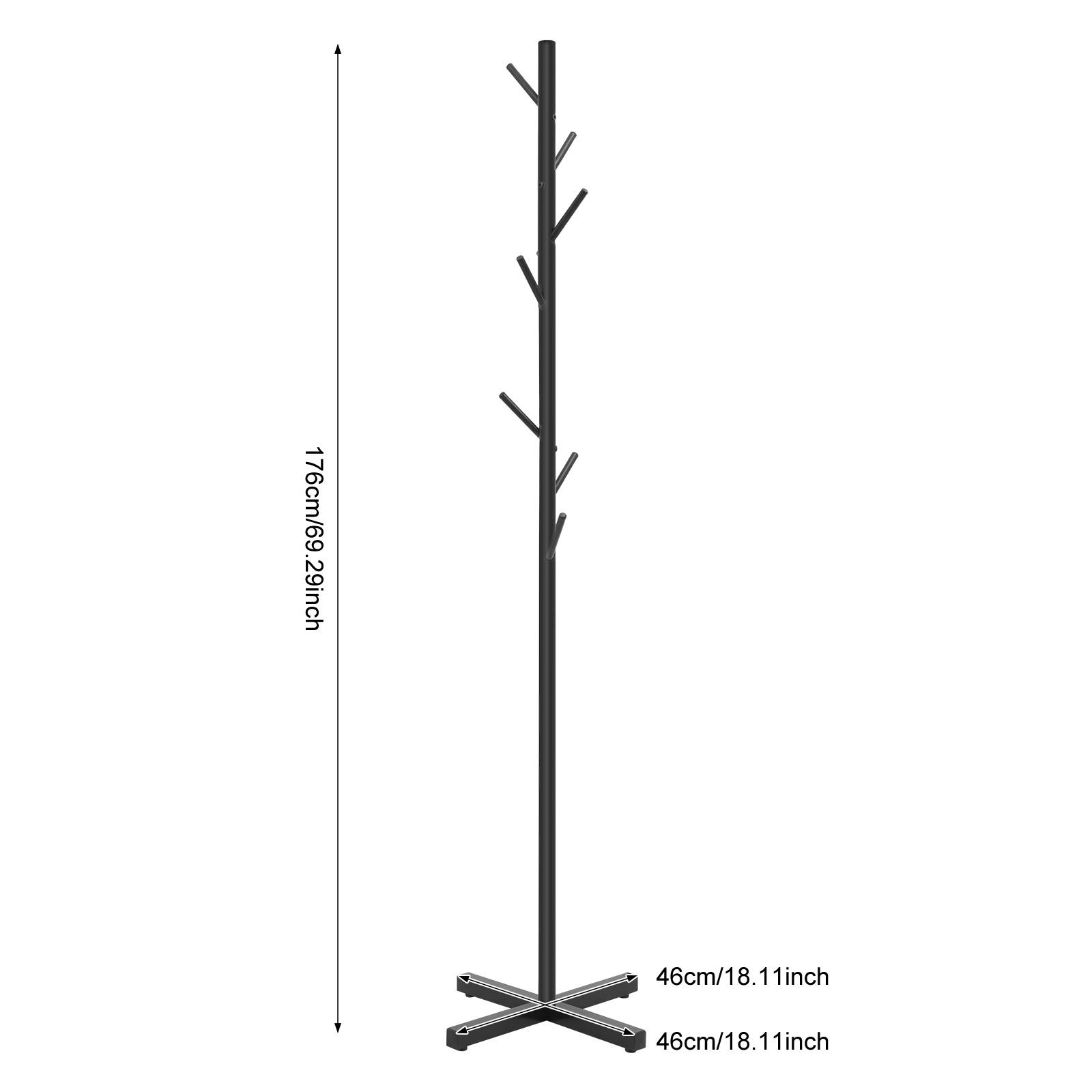 

Черная вешалка для одежды в форме дерева, напольная вешалка для пальто, металлическая стойка с 7 крючками, для прихожих, гардеробных, коридоров и вестибюлей чёрный