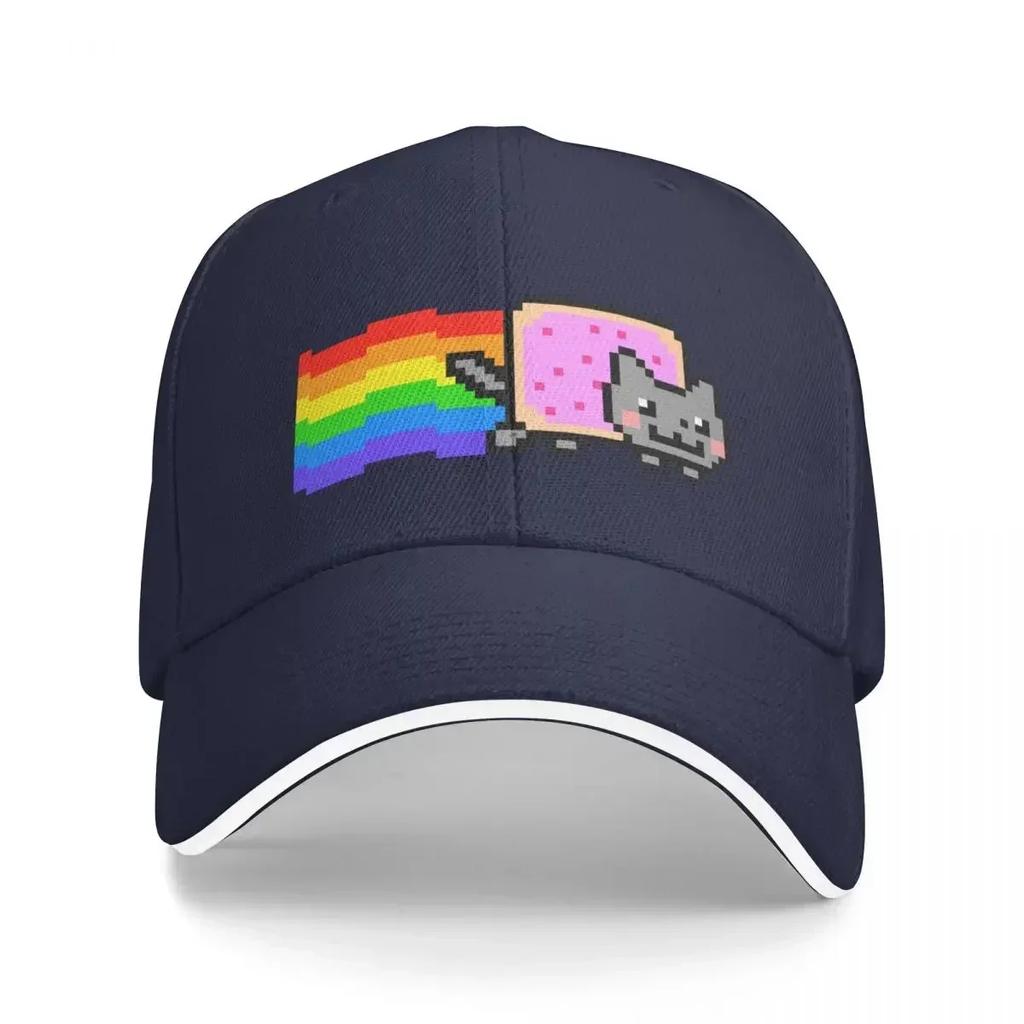 Rainbow cat meme Baseball Cap Sports Cap funny hat Hip Hop dad hat WoUnisexs 2024 Unisexs