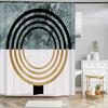 Nordic Style Abstract Art Boho Shower Curtain Waterproof Polyester Bath Curtain Morandi Color Block Curtain Bathroom Decor