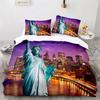 Statue of Liberty Soft Duvet Cover King Twin Microfiber World Famous Building Beding Set New York Lplusmark Cityscape Warm Comforter Cover