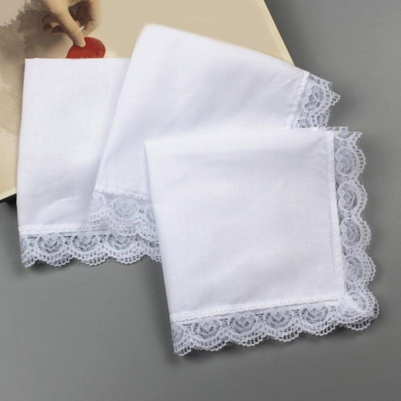Lace Edge Handkerchief for Kids Male Women Elderly Handkerchief Pocket Handkerchief for Wedding Gift