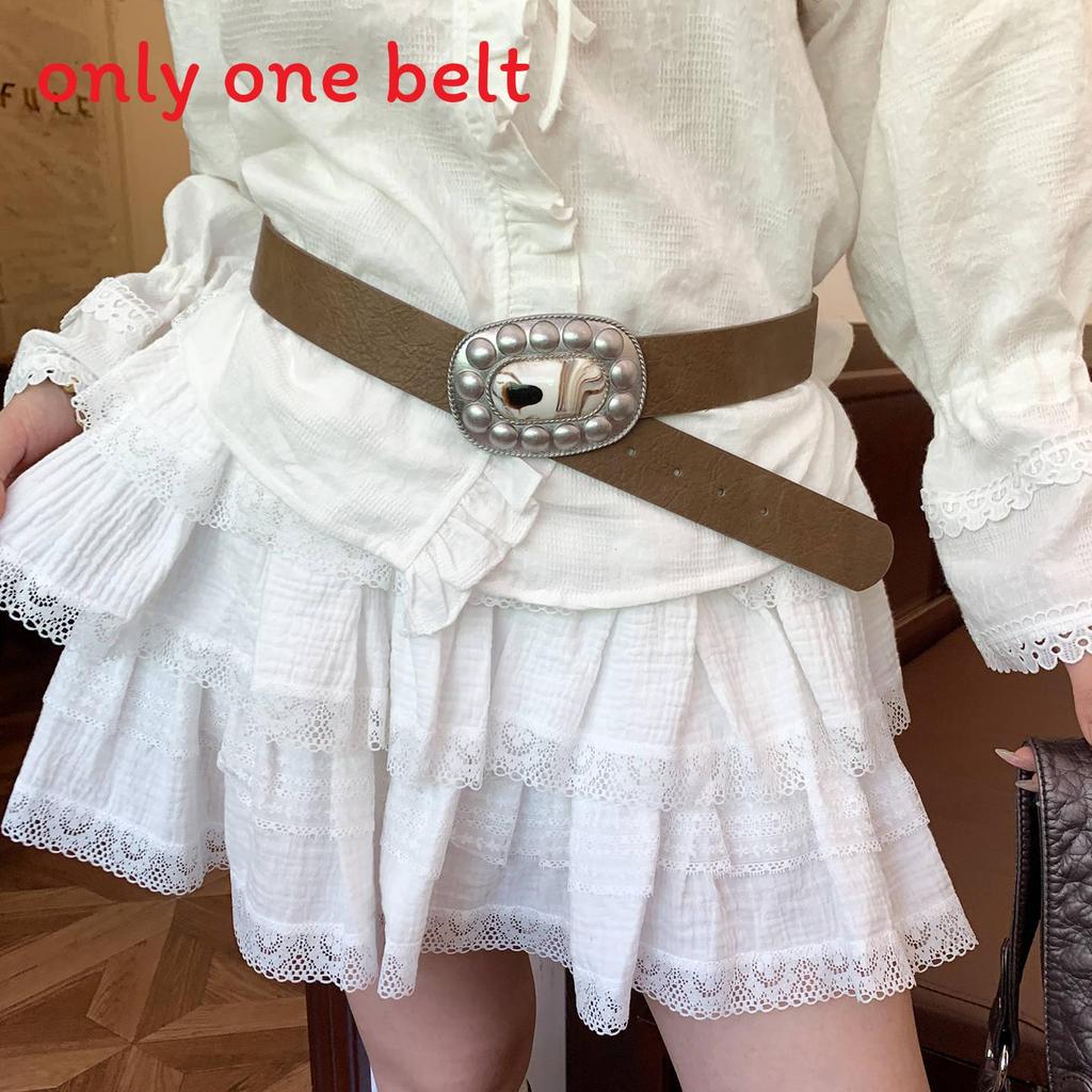 Bohemian Style Leather Belt For Women With Metal Studs And Embellishments For Casual Wear