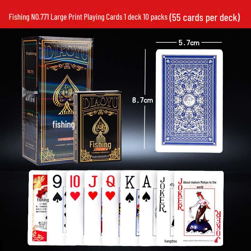 Carte da Poker da Pesca Originali: 10 Mazzi per Intrattenimento Domestico, Giochi da Tavolo, Guandan, Dou Dizhu.