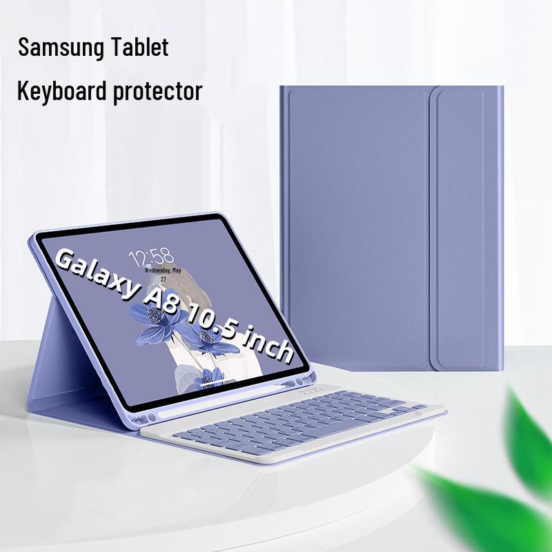 Samsung A8 Tablet Case with Detachable Bluetooth Keyboard, Pen Slot & Mouse, 10.5-inch